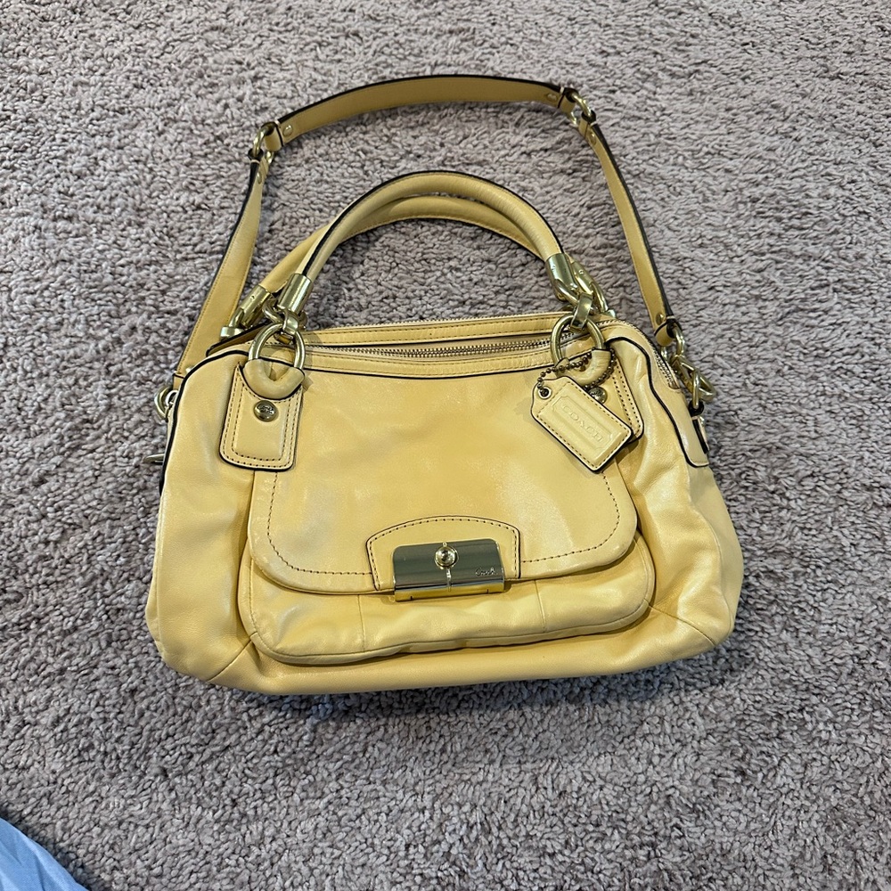 Authentic Coach Kristin Buttercupyellow Leather Handbag